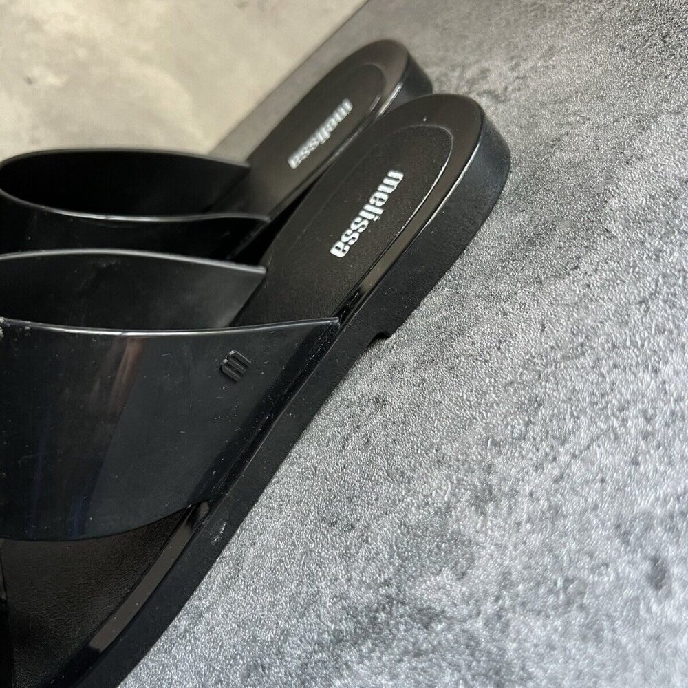 MELISSA Essential Chic Black Water Resistant Flip Flop Size 8 - Picture 9 of 16